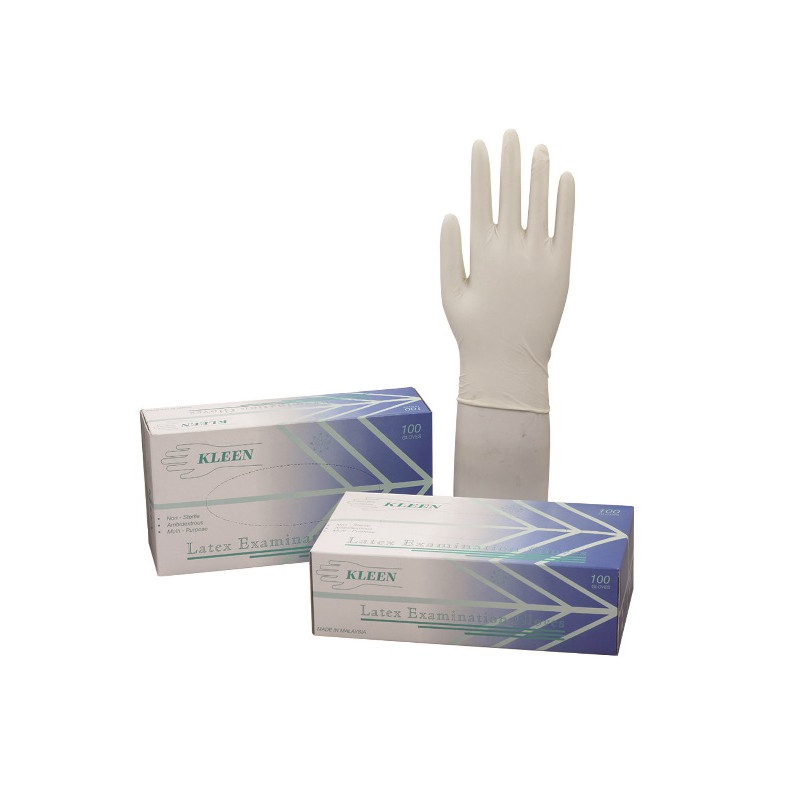 Latex Examination Gloves (Code: GLO/8001-SM, GLO/8001-MD, GLO/8001-LG)